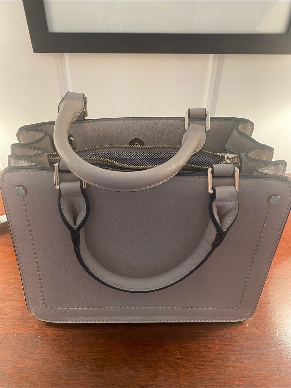 Structured Tan Women’s Top-Handle Tote Bag